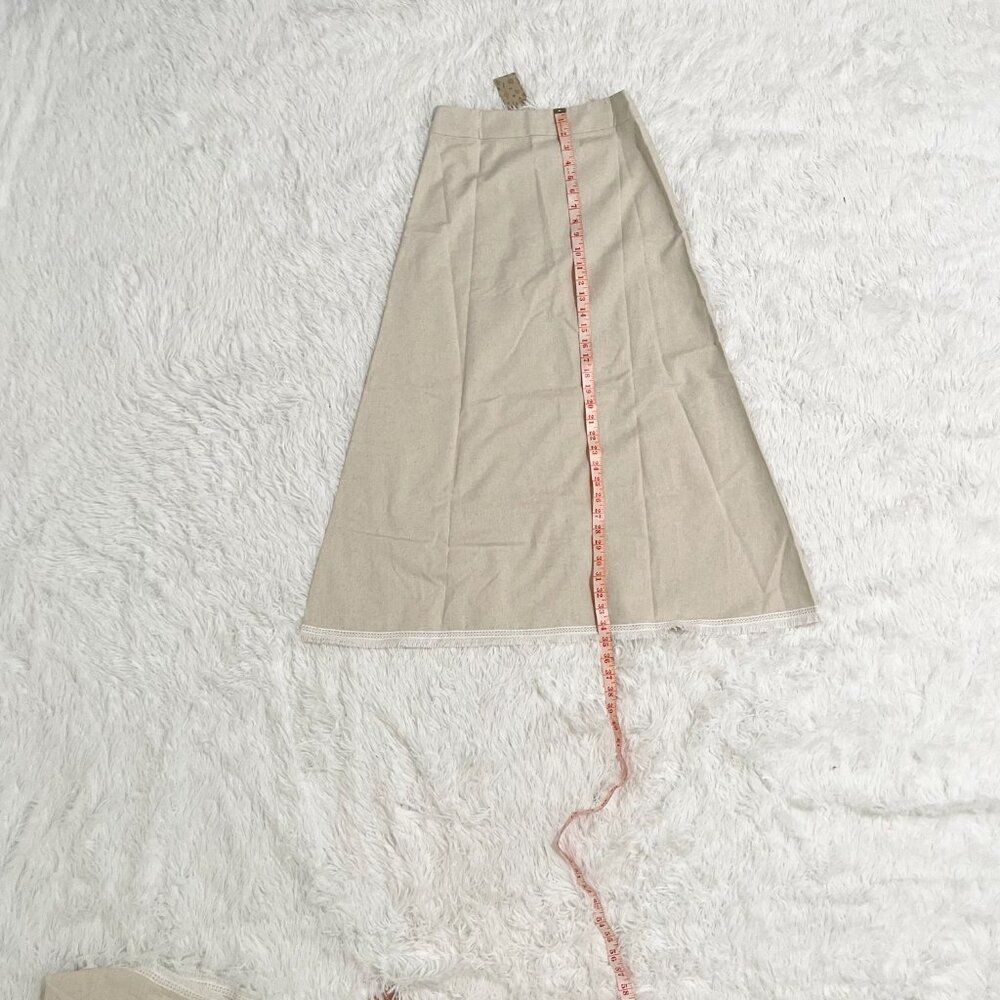 Women LAM & Linen Boho Crop Top and Skirt Set in Tan Size Medium - Picture 4 of 15
